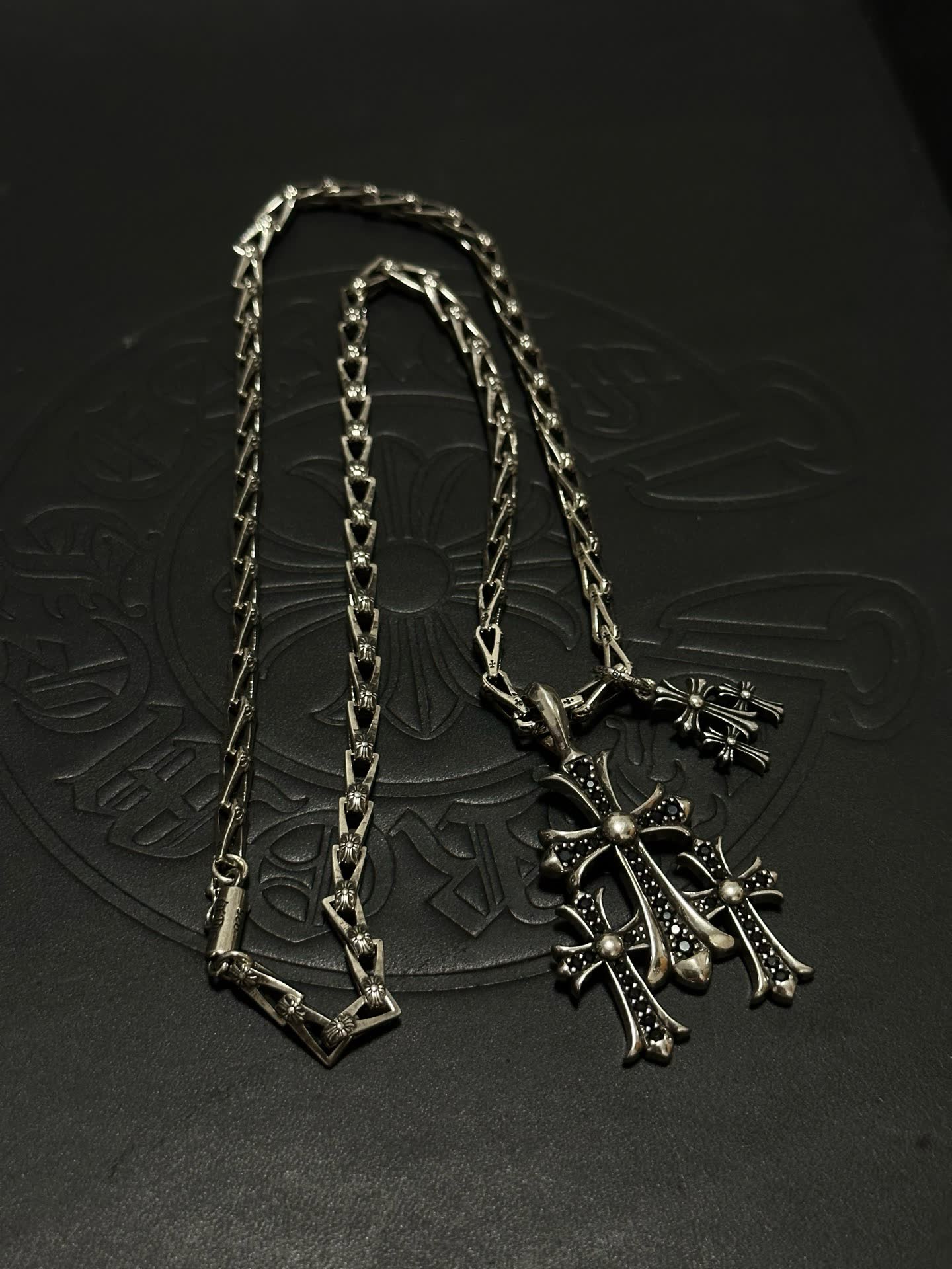 Chrome Hearts Silver Cross Pendant Necklace